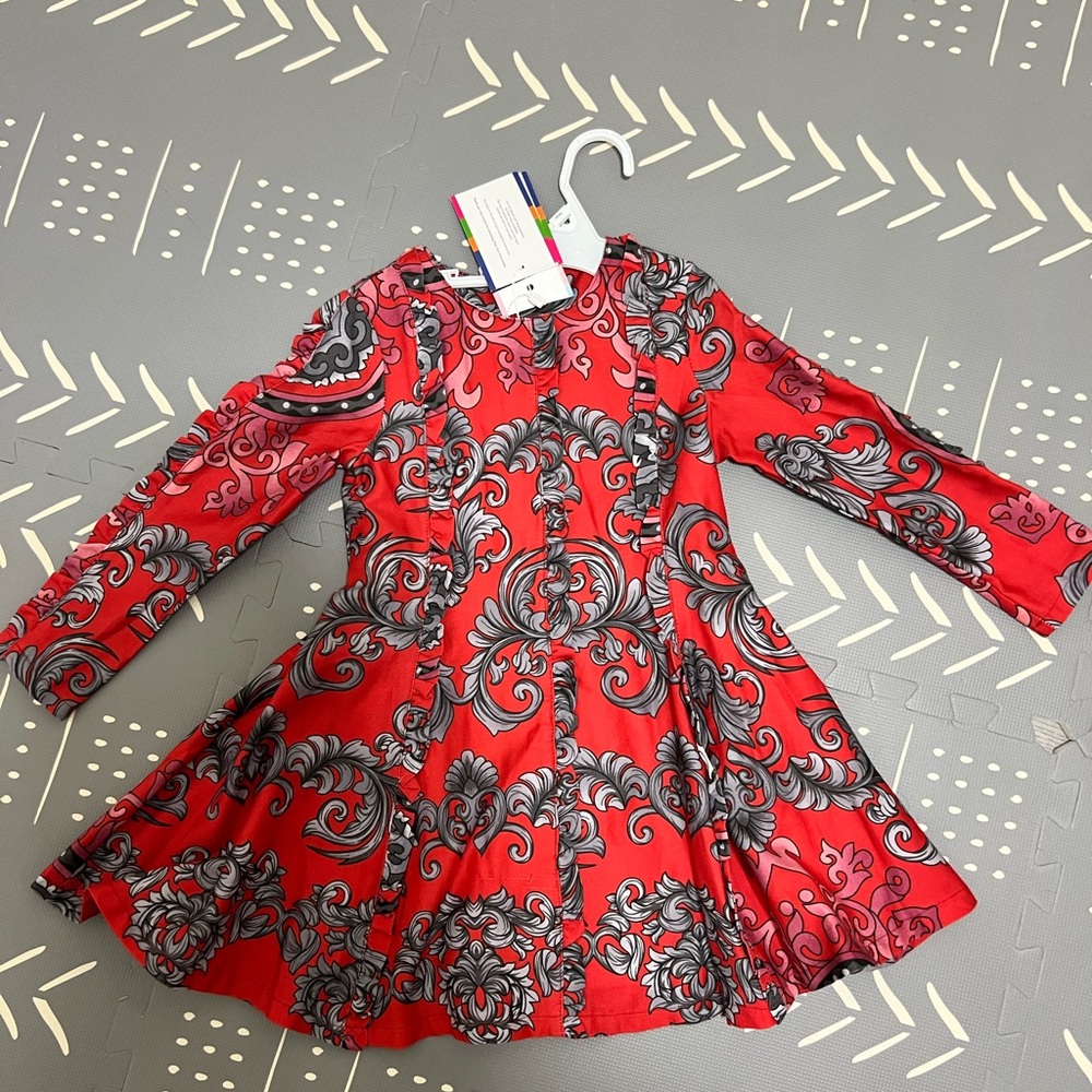 Spanish red printed dress